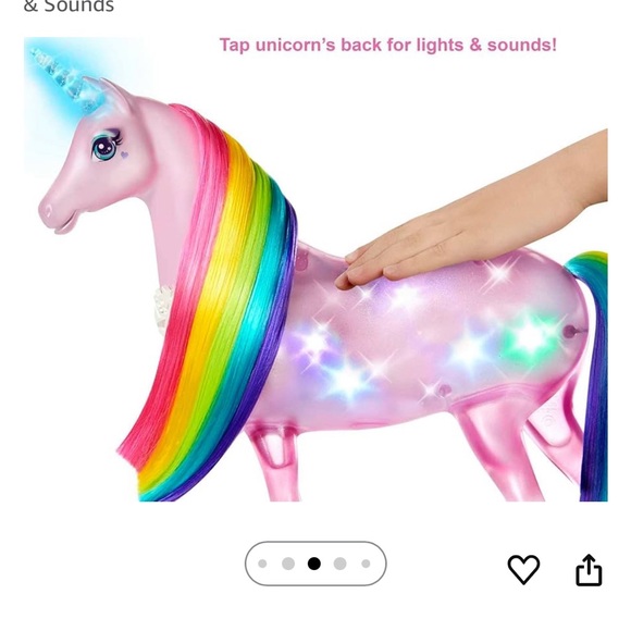 Barbie Dreamtopia Unicorn Toy w/ Rainbow Hair, Magical Lights & Sounds. - Picture 4 of 4